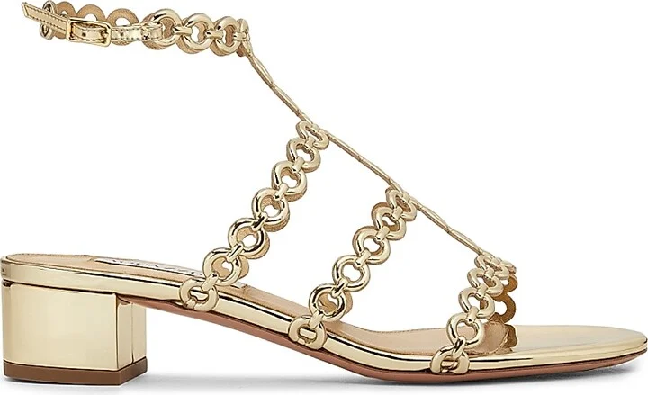 Women's Infinity Chain 35MM Sandals - Soft Gold - Size 5