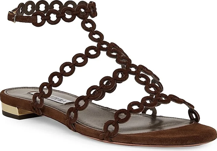 Women's Infinity Chain Suede Sandals - Espresso - Size 5 - Image 2