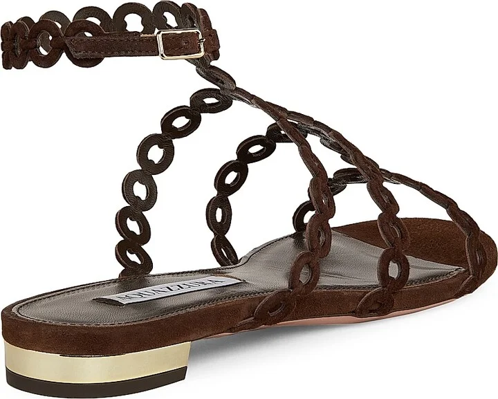 Women's Infinity Chain Suede Sandals - Espresso - Size 5 - Image 3