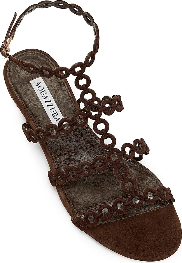 Women's Infinity Chain Suede Sandals - Espresso - Size 5 - Image 4