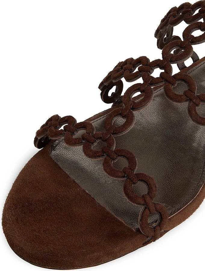Women's Infinity Chain Suede Sandals - Espresso - Size 5 - Image 5