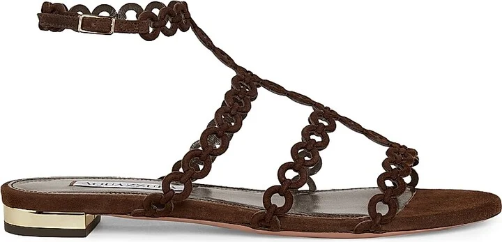 Women's Infinity Chain Suede Sandals - Espresso - Size 5