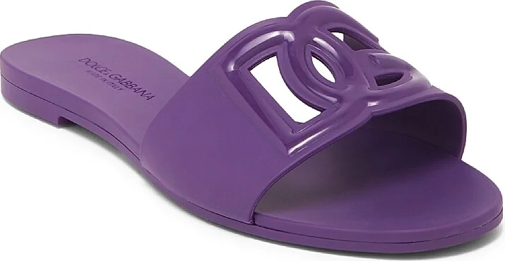Women's Interlock Logo Rubber Slides - Viola Brillante - Size 5 Sandals - Image 2
