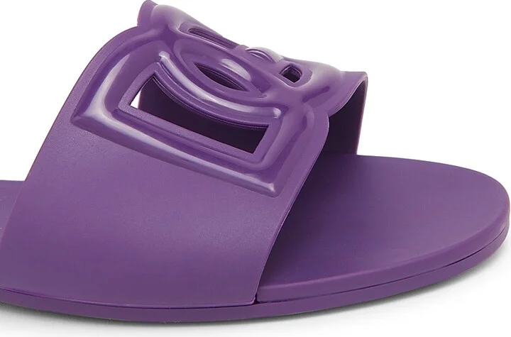 Women's Interlock Logo Rubber Slides - Viola Brillante - Size 5 Sandals - Image 5