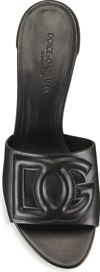 Women's Interlocking DG 40 Leather Mules - Black - Size 5.5 - Image 5