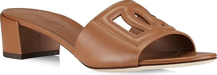 Women's Interlocking DG 40 Leather Mules - Black - Size 5.5 - Image 7