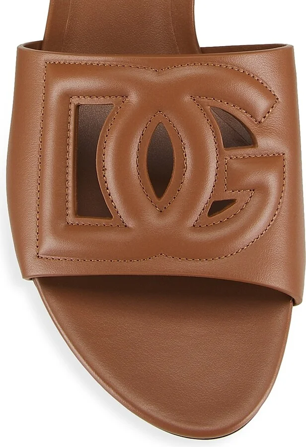 Women's Interlocking DG 40 Leather Mules - Black - Size 5.5 - Image 9
