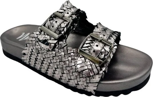 Women's Intertwine Dual Woven Strap Slide - Naughty Monkey US8.5