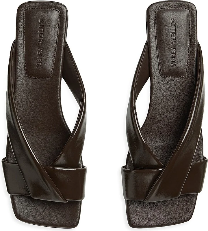 Women's Interwoven Leather Flat Sandals - Fondant - Size 6 - Image 4