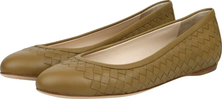 Women's Intrecciato Brown Leather Flat Slippers (39 EU / 9 US) - Image 2