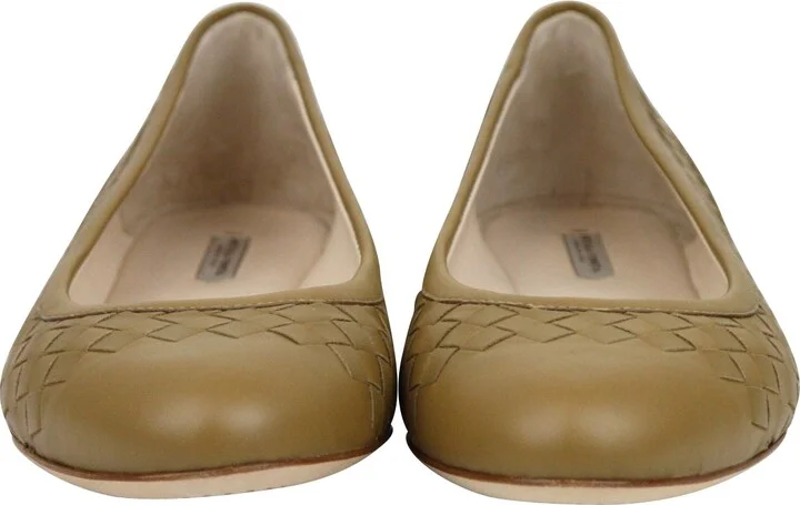 Women's Intrecciato Brown Leather Flat Slippers (39 EU / 9 US) - Image 3
