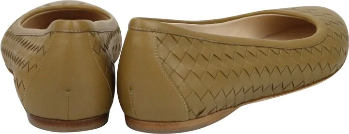 Women's Intrecciato Brown Leather Flat Slippers (39 EU / 9 US) - Image 5