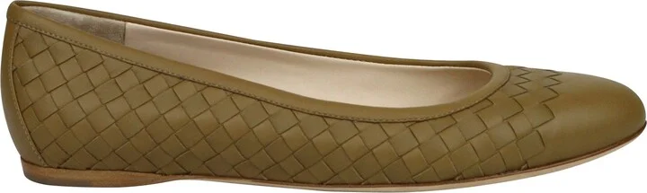 Women's Intrecciato Brown Leather Flat Slippers (40 EU / 10 US) - Image 6