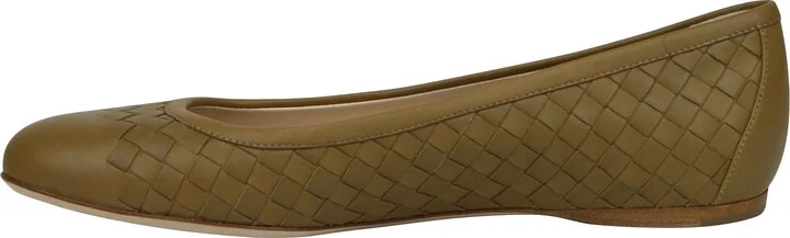 Women's Intrecciato Brown Leather Flat Slippers (40 EU / 10 US) - Image 7