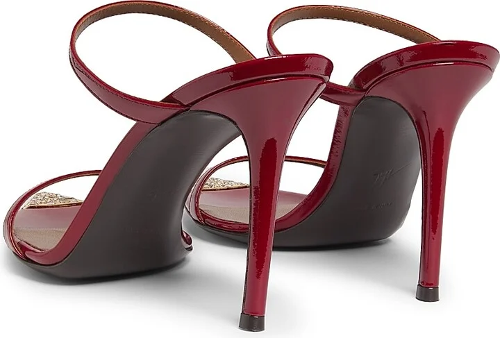 Women's Intrigo 90MM Crystal-Embellished Patent Leather Sandals - Sabbia Oro - Size 6 - Image 8