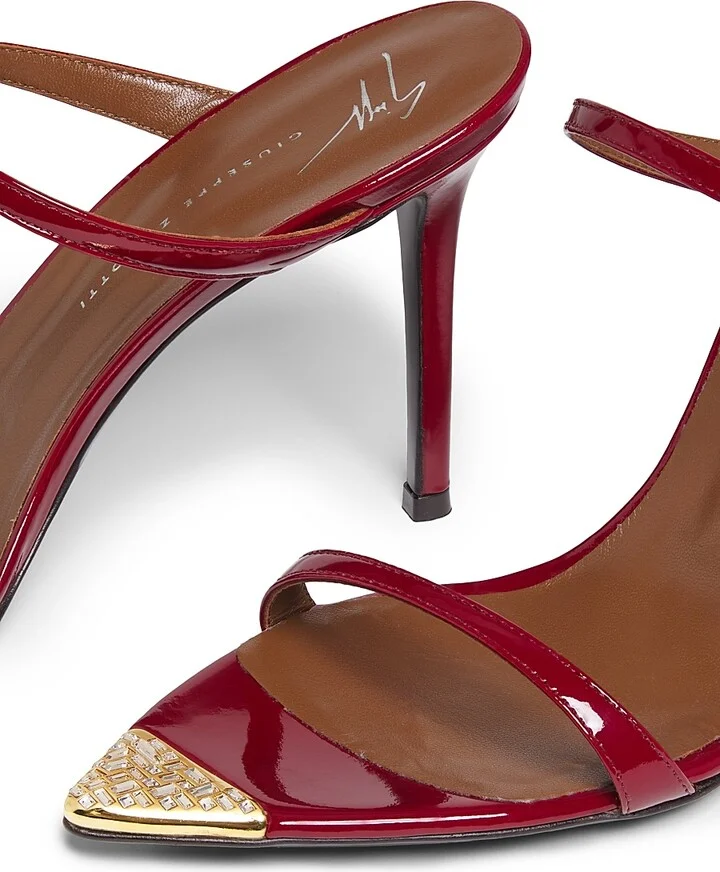 Women's Intrigo 90MM Crystal-Embellished Patent Leather Sandals - Sabbia Oro - Size 6 - Image 10