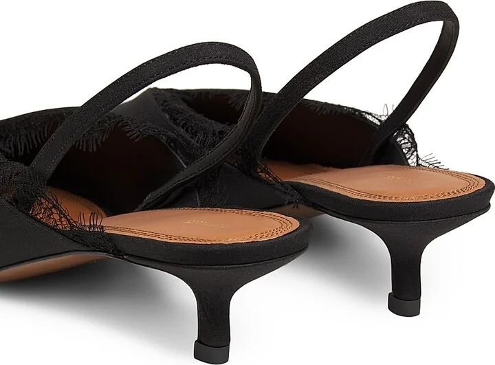 Women's Irena 40MM Crepe de Chine Slingbacks - Black - Size 5 - Image 3