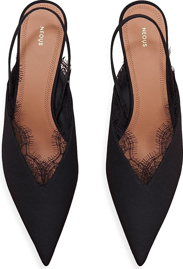Women's Irena 40MM Crepe de Chine Slingbacks - Black - Size 5 - Image 7
