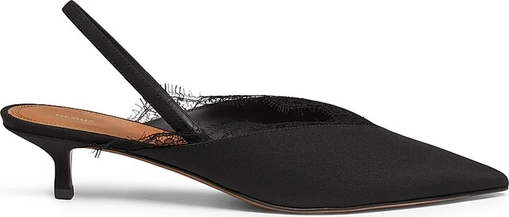 Women's Irena 40MM Crepe de Chine Slingbacks - Black - Size 5
