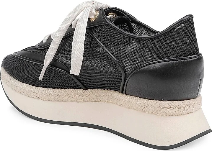 Women's Iris Mesh & Leather Platform Sneakers - Black Mesh - Size 9 - Image 3
