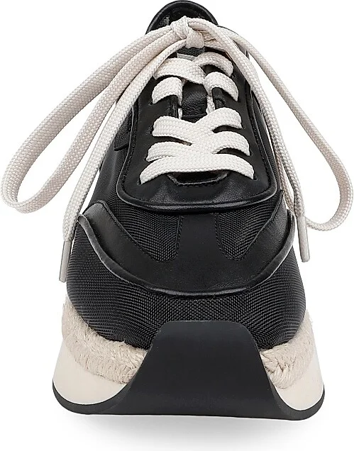 Women's Iris Mesh & Leather Platform Sneakers - Black Mesh - Size 9 - Image 4
