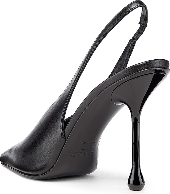 Women's Isa 95MM Leather Slingback Pumps - Black - Size 6 - Image 3
