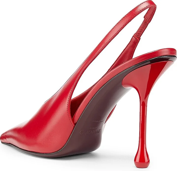 Women's Isa 95MM Leather Slingback Pumps - Black - Size 6 - Image 8