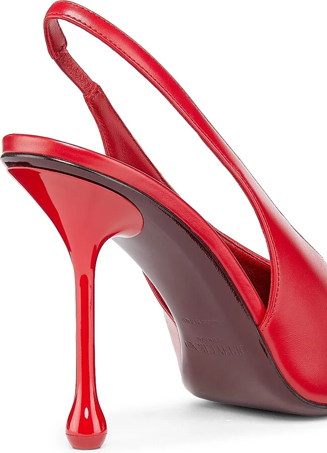 Women's Isa 95MM Leather Slingback Pumps - Black - Size 6 - Image 10