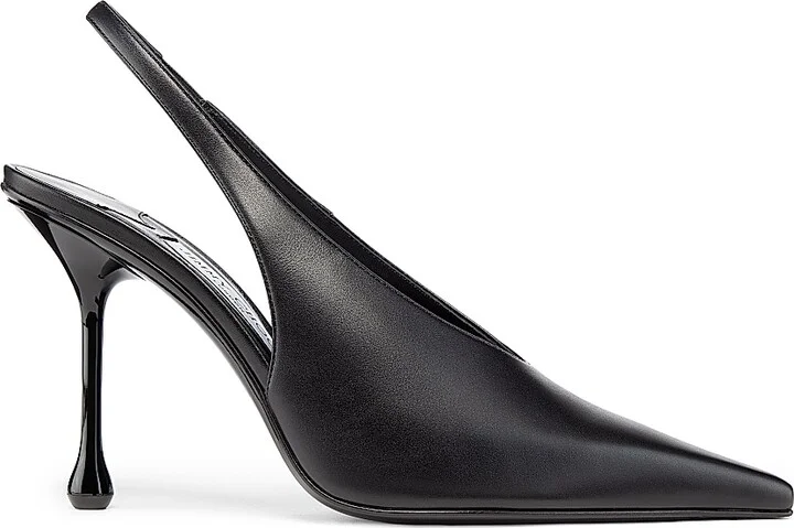 Women's Isa 95MM Leather Slingback Pumps - Black - Size 6