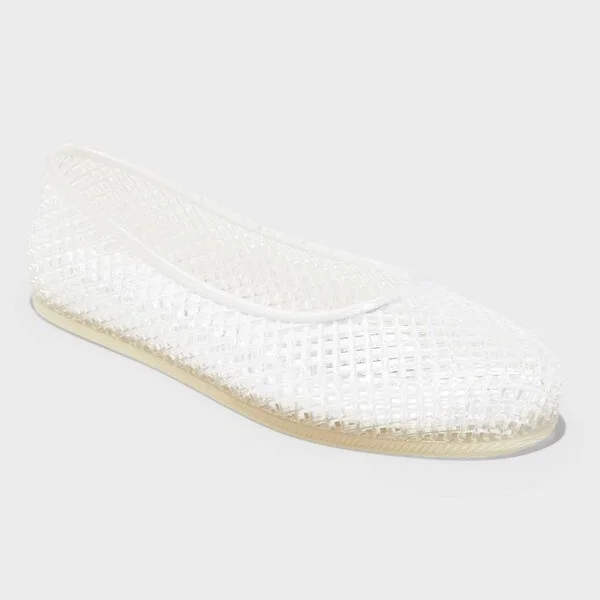 Women's Isabella Jelly Flats - Wild Fable™ : Pull-On Ballet Flats, Round Closed Toe, Textured PVC Outsole