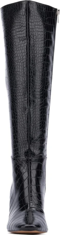 Women's Isabelle Croc Embossed Knee-High Boots Dress Boots - Image 8