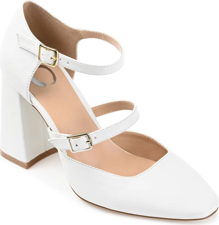 Womens Isadorah Mary Jane Mid Block Heel Square Toe Pumps