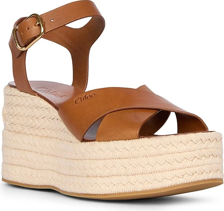 Women's Isla Leather Wedge Sandals - Ginger Brown - Size 6 - Image 2