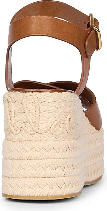 Women's Isla Leather Wedge Sandals - Ginger Brown - Size 6 - Image 3