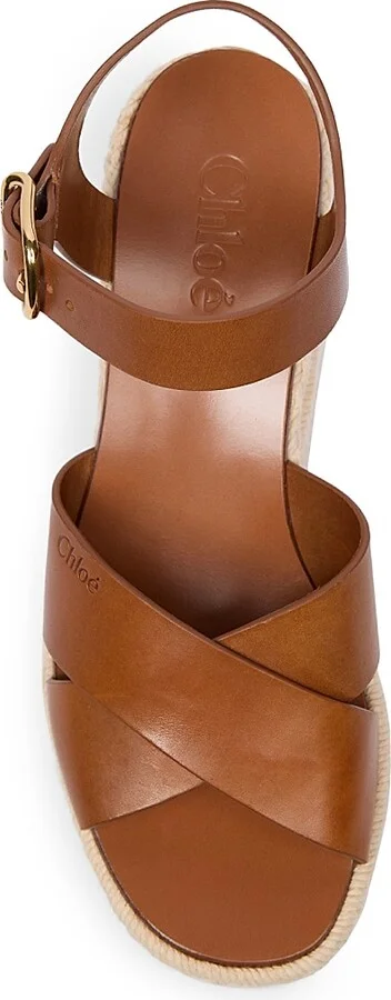 Women's Isla Leather Wedge Sandals - Ginger Brown - Size 6 - Image 4