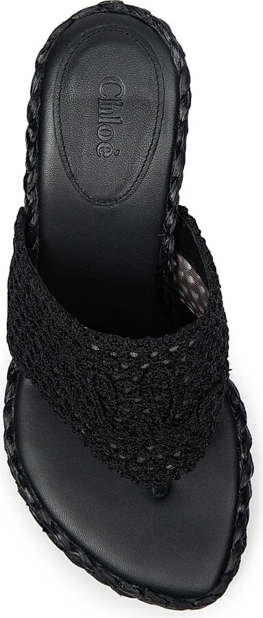 Women's Isla Woven Thong Sandals - Black - Size 5 - Image 4