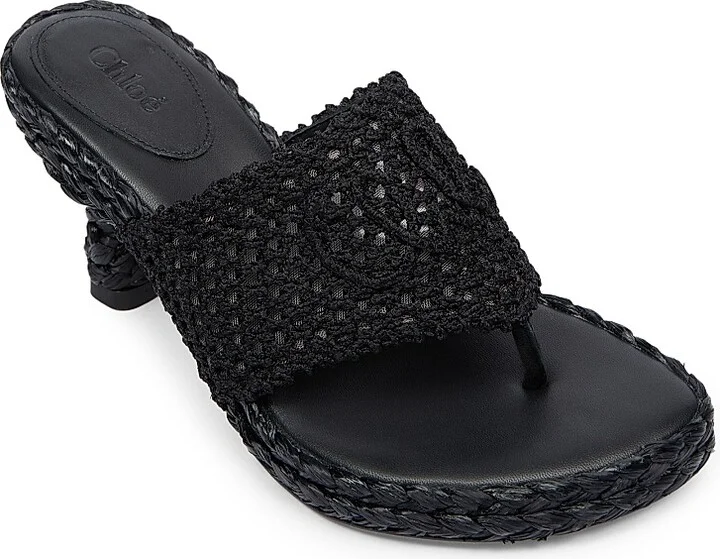 Women's Isla Woven Thong Sandals - Black - Size 5 - Image 5
