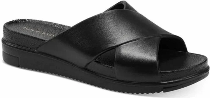Women's Islla Crisscross Slide Wedge Sandals In Black