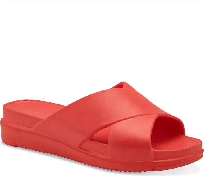 Women's Islla Crisscross Slide Wedge Sandals In Coral