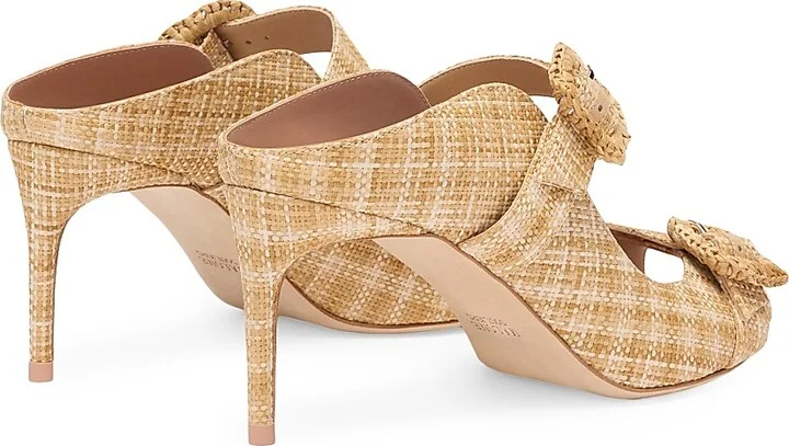 Women's Isobel 70MM Raffia Sandals - Legno - Size 11 - Image 3