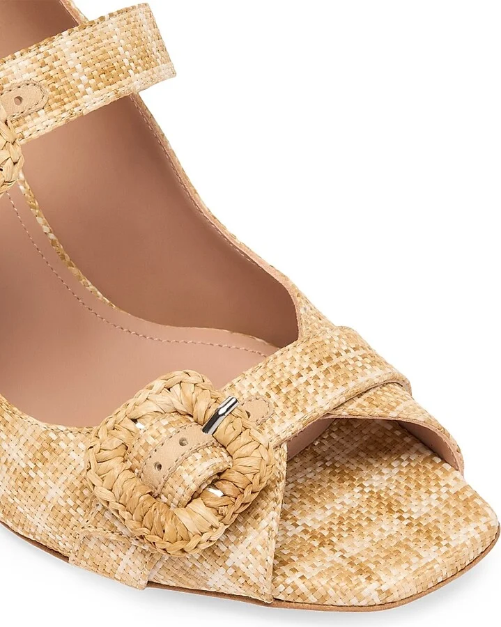 Women's Isobel 70MM Raffia Sandals - Legno - Size 11 - Image 4