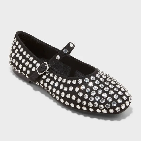 Women's Issa Rhinestone Mary Jane Ballet Flats - A New Day™ : Medium Width, Pull-On Style