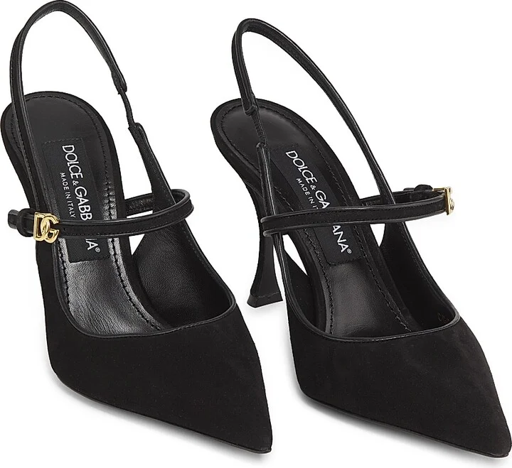 Women's Italian Tailoring DG Suede Pumps - Nero - Size 6 - Image 2