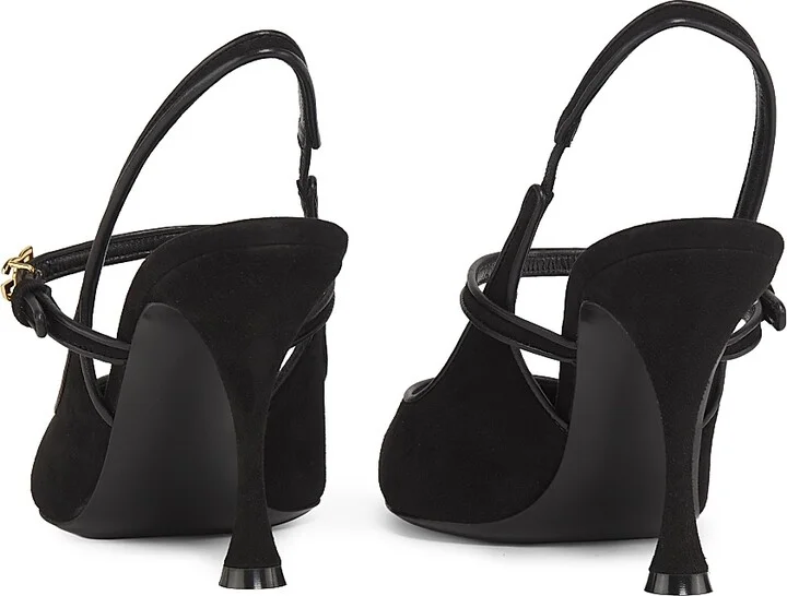 Women's Italian Tailoring DG Suede Pumps - Nero - Size 6 - Image 3