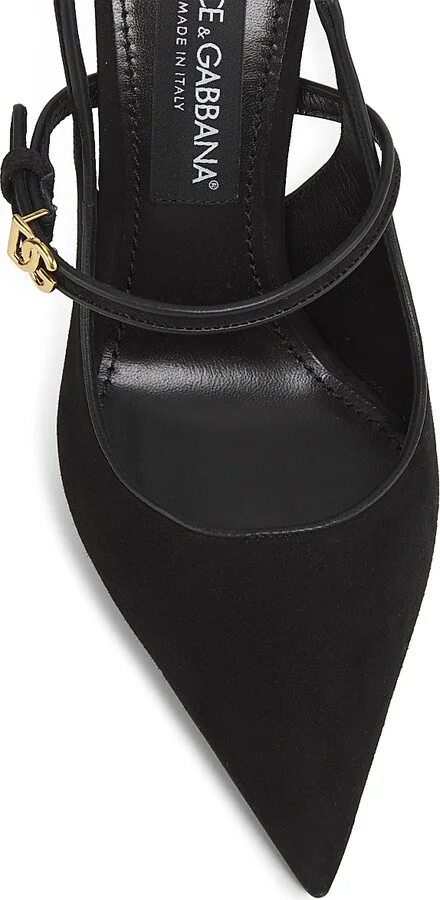 Women's Italian Tailoring DG Suede Pumps - Nero - Size 6 - Image 4