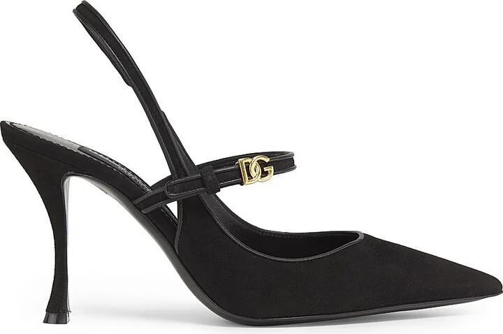 Women's Italian Tailoring DG Suede Pumps - Nero - Size 6