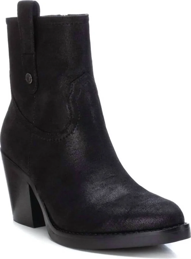 Women's Italian Western Booties In Black