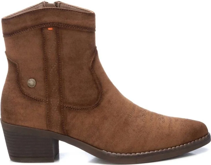 Women's Italian Western Booties In Camel