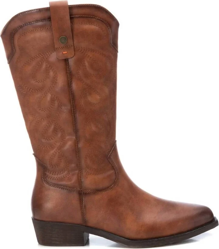Women's Italian Western Boots In Camel