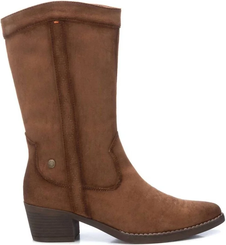 Women's Italian Western Boots In Camel
